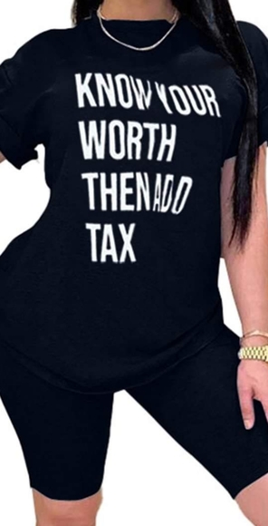 Other - Black tshirt biker shorts set